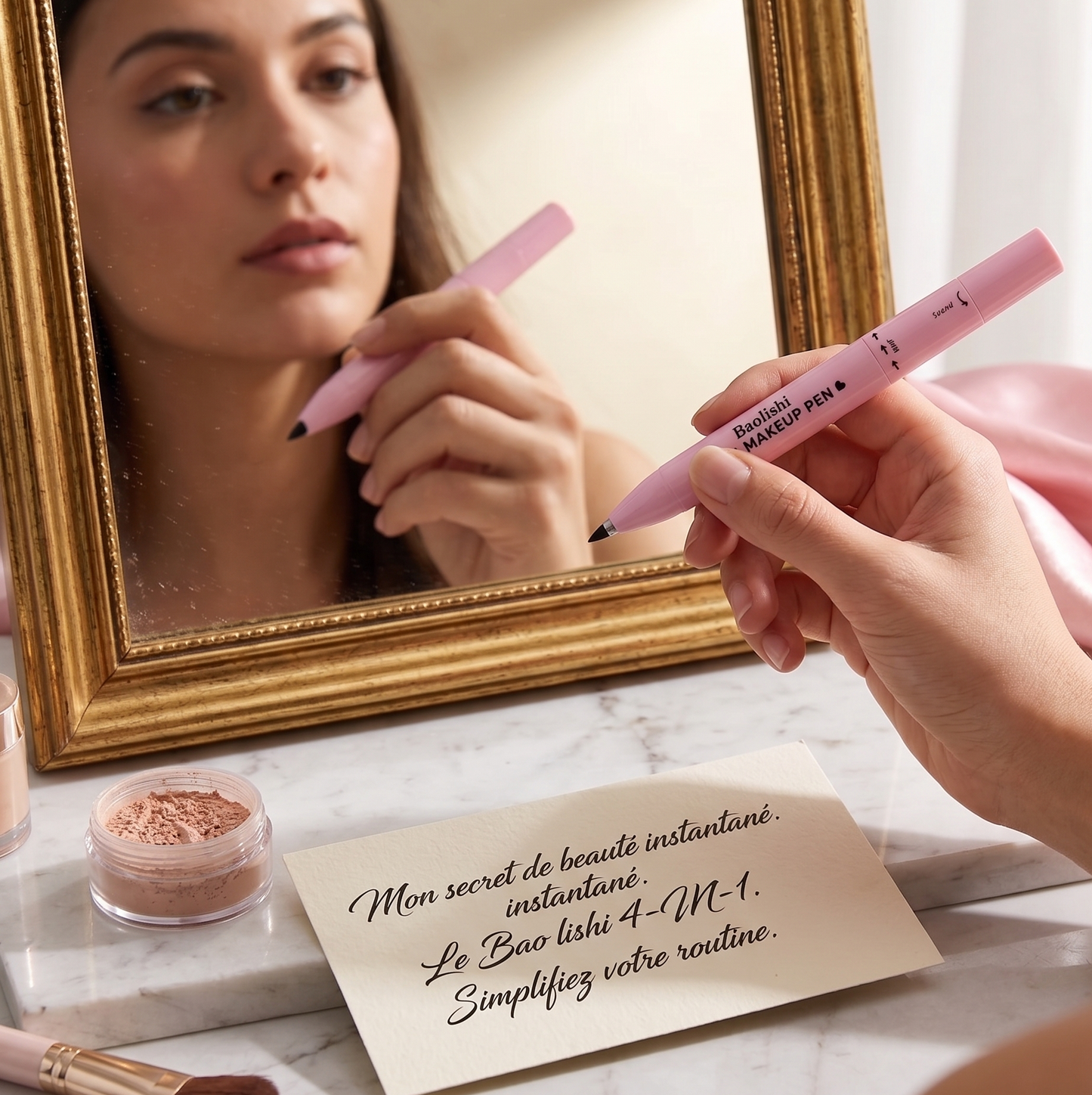 Stylo Maquillage Multifonction 4en1 — Eyeliner · Sourcils · Lèvres · Fard