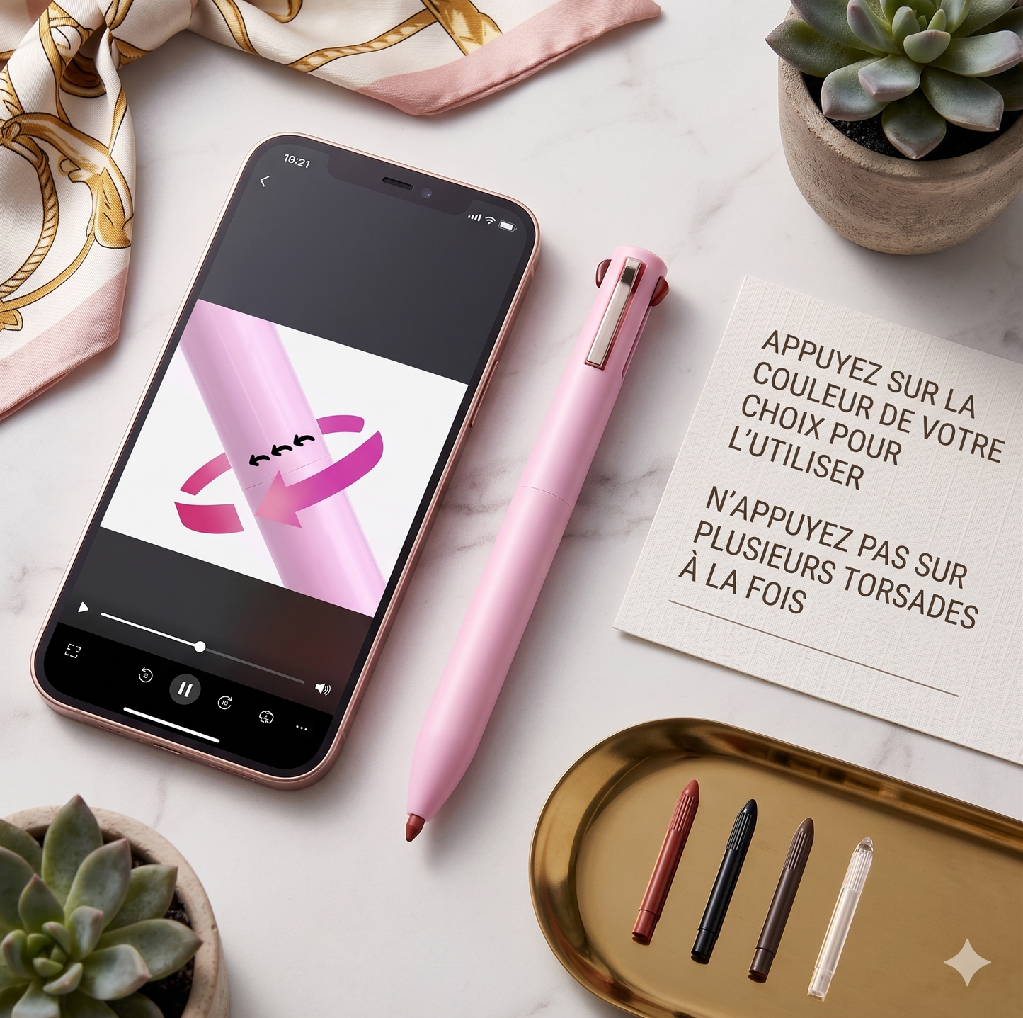 Stylo Maquillage Multifonction 4en1 — Eyeliner · Sourcils · Lèvres · Fard