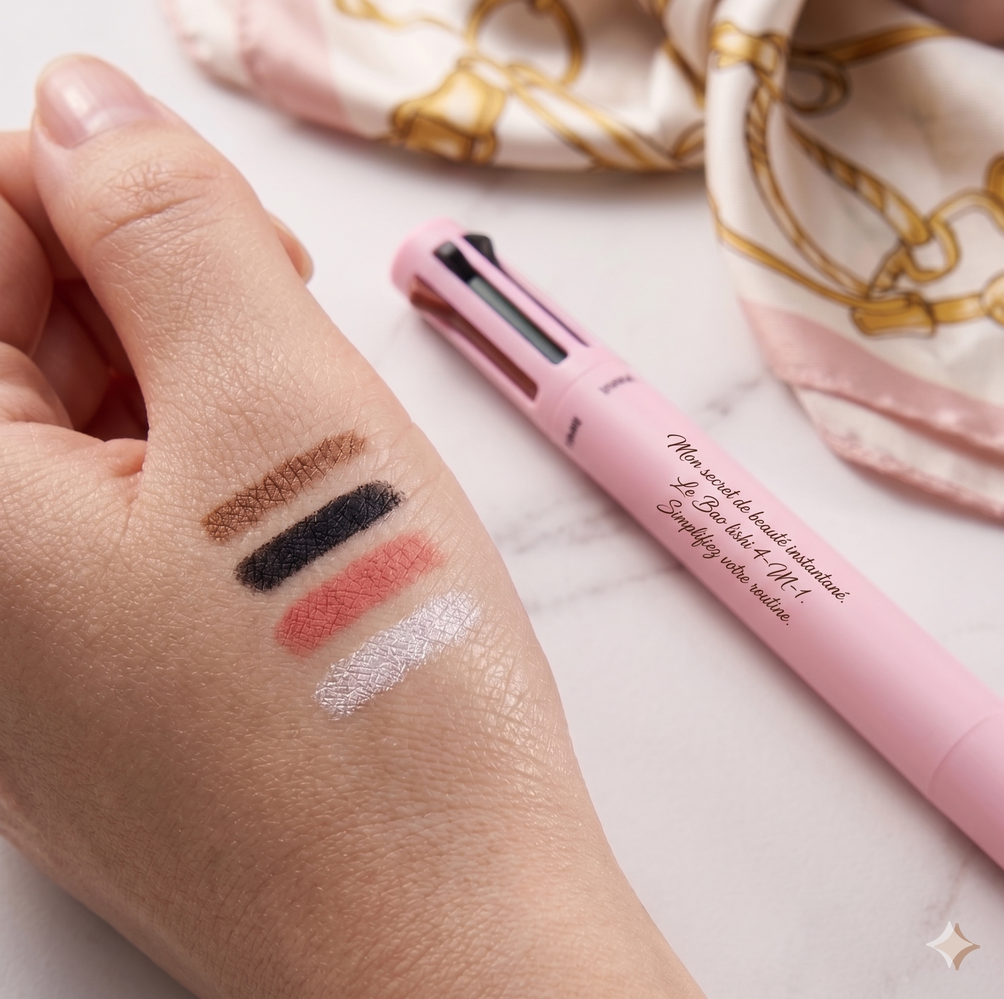 Stylo Maquillage Multifonction 4en1 — Eyeliner · Sourcils · Lèvres · Fard