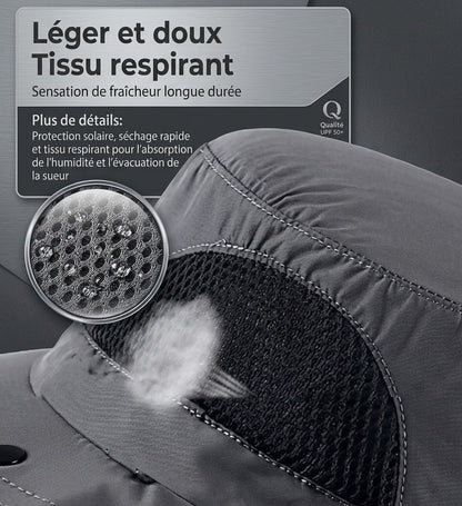 Chapeau Bouclier Solaire — Protection UV50+ Visage & Cou