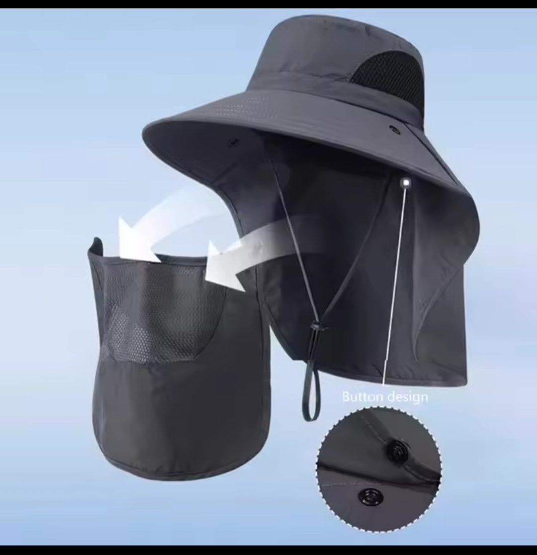 Chapeau Bouclier Solaire — Protection UV50+ Visage & Cou