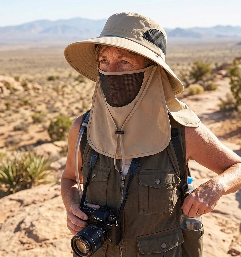 Chapeau Bouclier Solaire — Protection UV50+ Visage & Cou